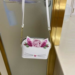 Betsy Johnson kitty floral crown bag